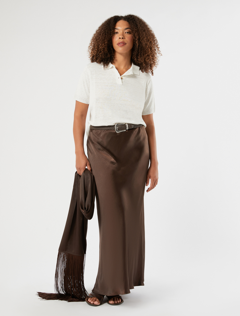 Linen and cotton polo sweater - Marina Rinaldi