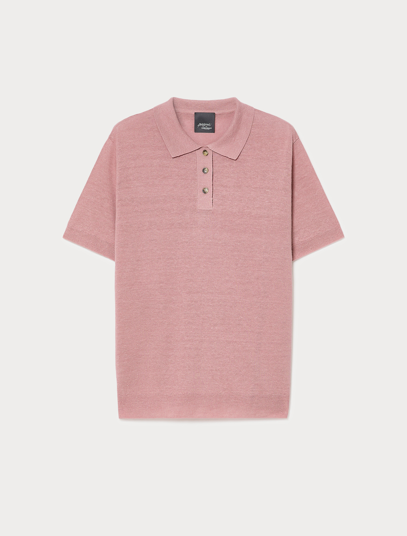 Linen and cotton polo sweater - WISTERIA - Marina Rinaldi