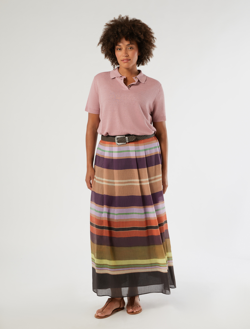 Linen and cotton polo sweater - WISTERIA - Marina Rinaldi - 2