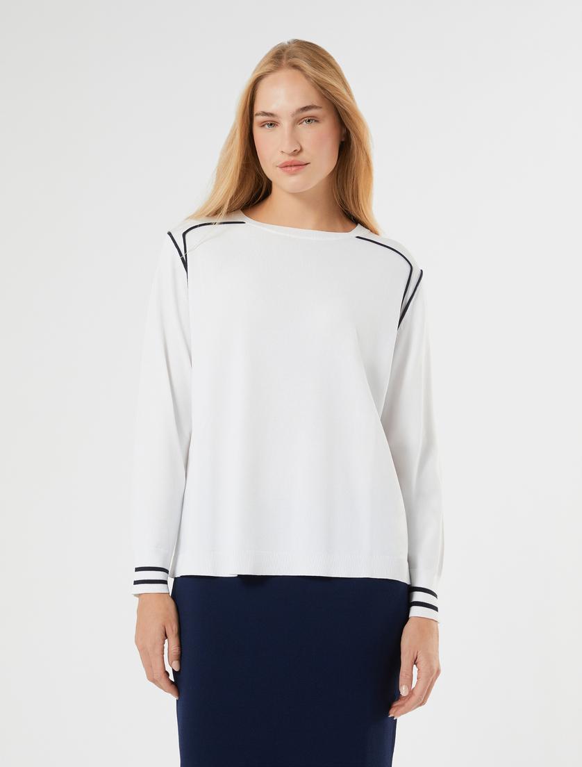 Stretch viscose sweater - WHITE - Marina Rinaldi - 3
