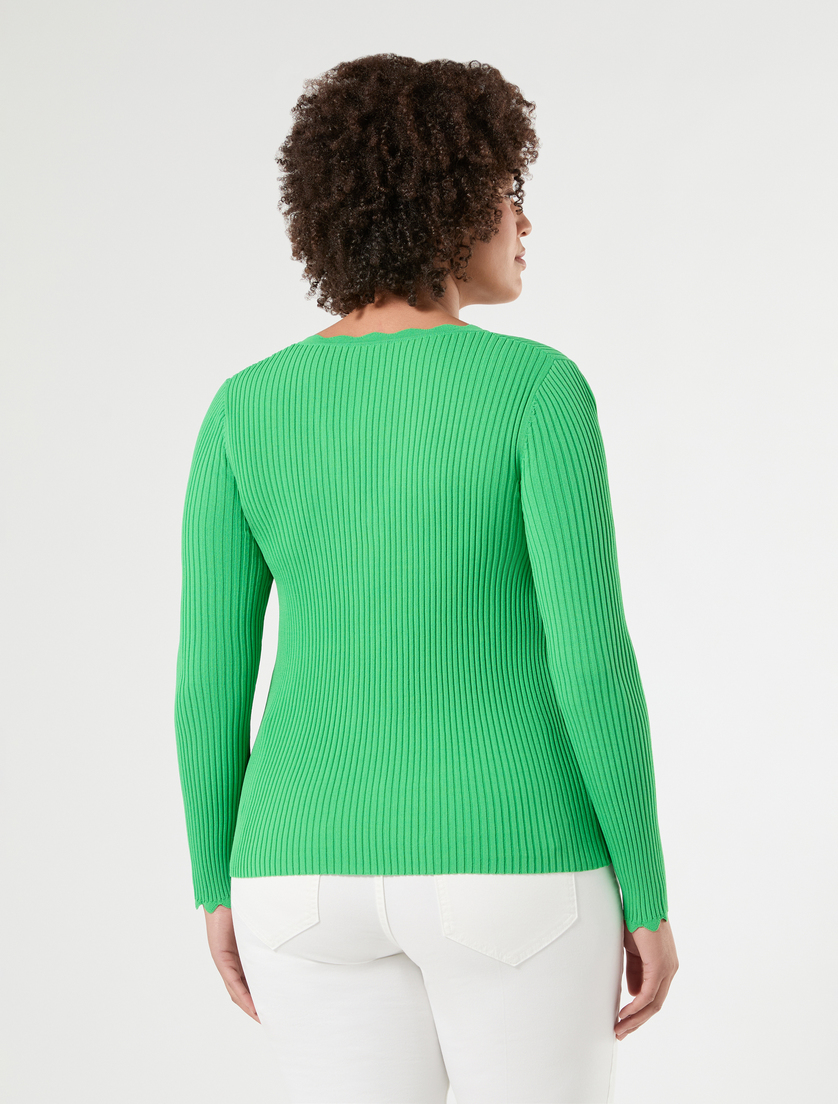 Maglia in viscosa stretch - VERDE BANDIERA - Marina Rinaldi - 4