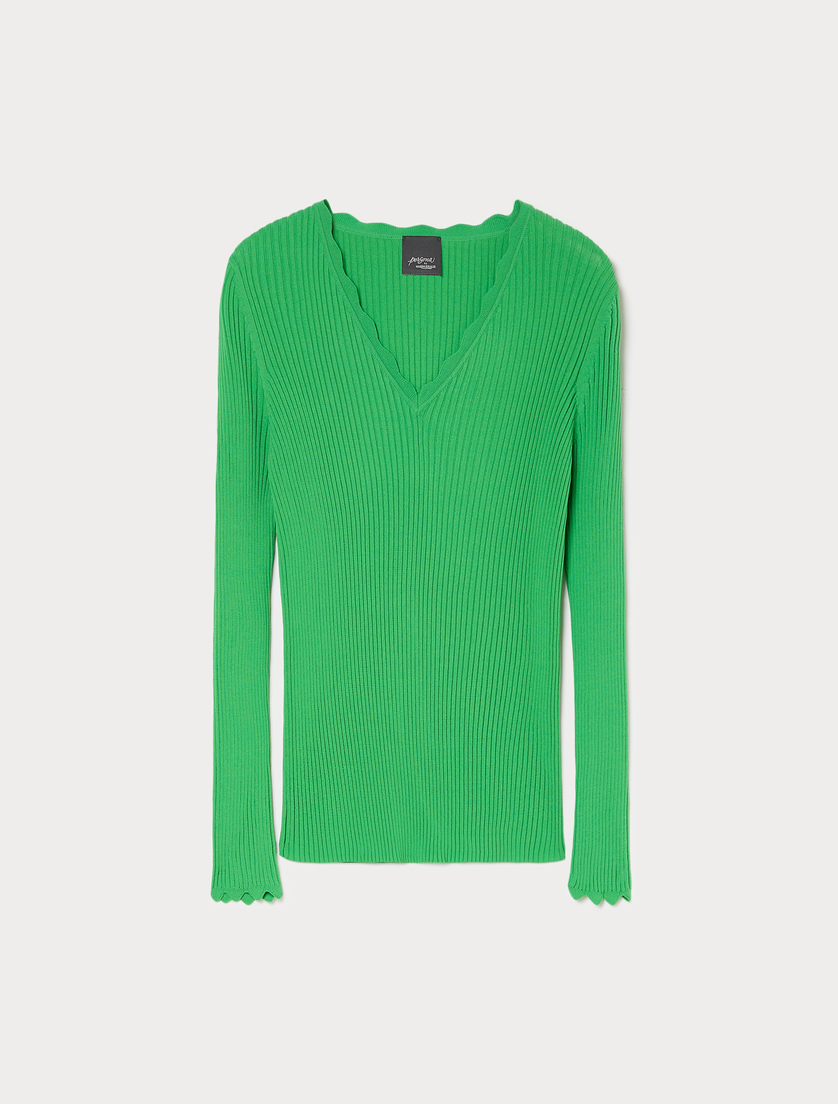 Maglia in viscosa stretch - VERDE BANDIERA - Marina Rinaldi