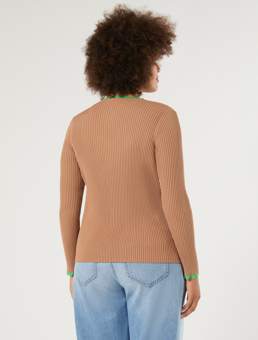Stretch viscose sweater - CARAMEL - Marina Rinaldi - 4