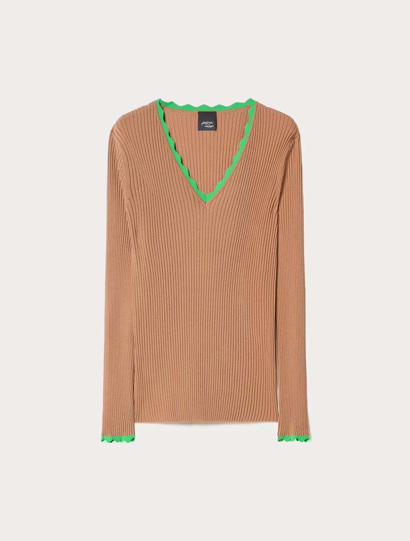 Stretch viscose sweater - CARAMEL - Marina Rinaldi