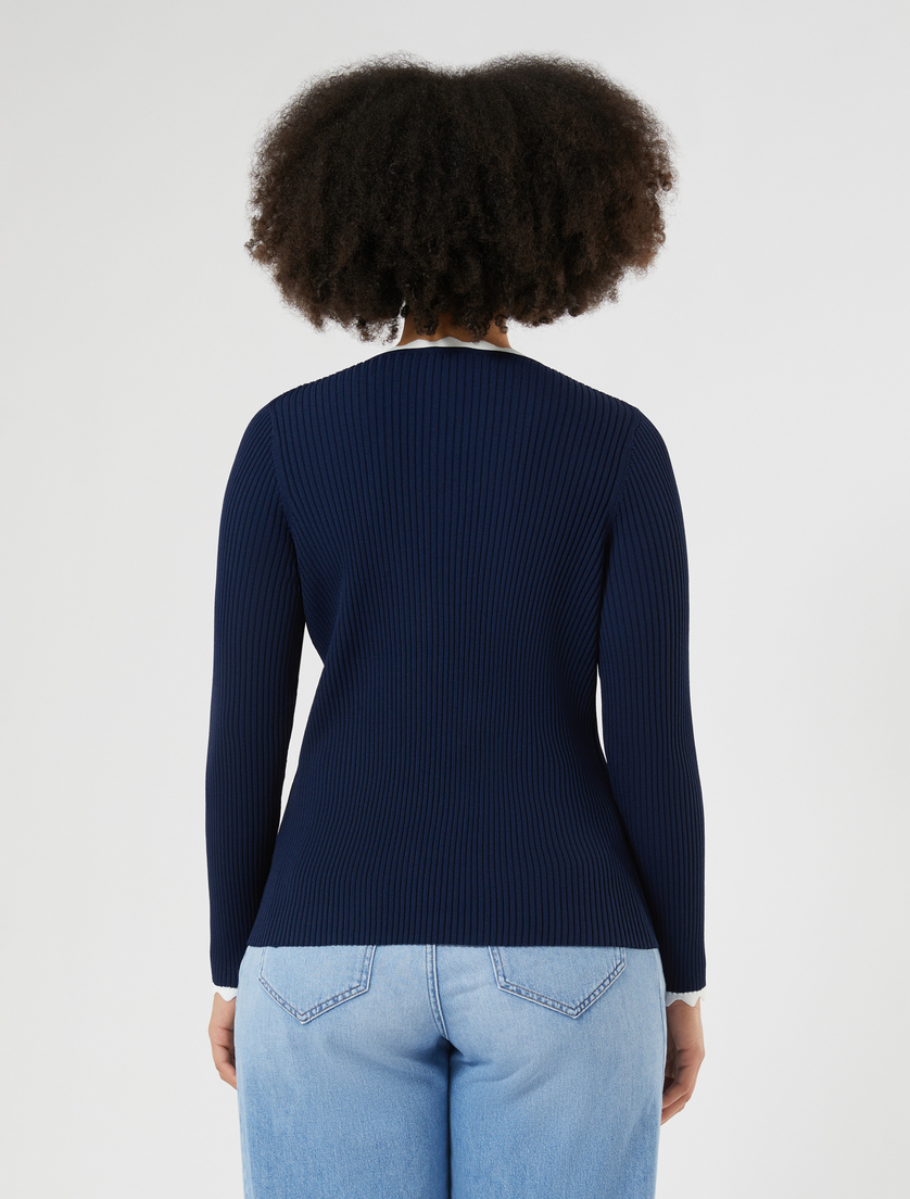 Stretch viscose sweater - MIDNIGHTBLUE - Marina Rinaldi - 4