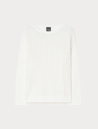 Pull boxy en coton ajouré - Marina Rinaldi