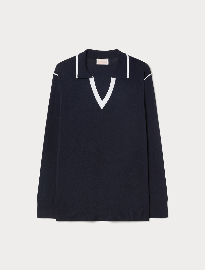 Pullover aus Viskosestretch - NACHTBLAU - Marina Rinaldi