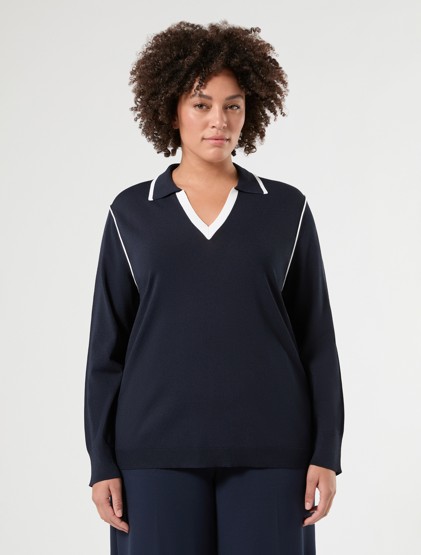 Pullover aus Viskosestretch - NACHTBLAU - Marina Rinaldi - 3