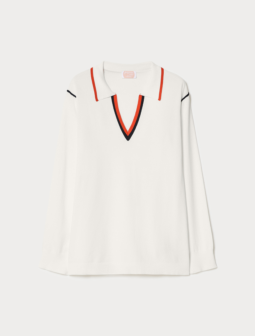 Stretch viscose sweater - WHITE - Marina Rinaldi