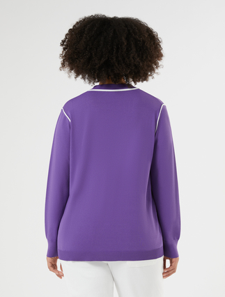 Stretch viscose sweater - PURPLE - Marina Rinaldi - 4