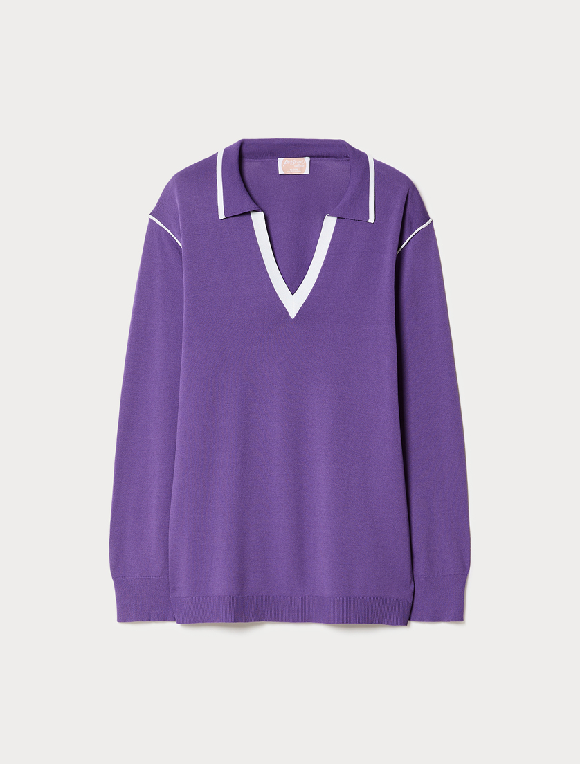 Pull en viscose stretch - VIOLET - Marina Rinaldi