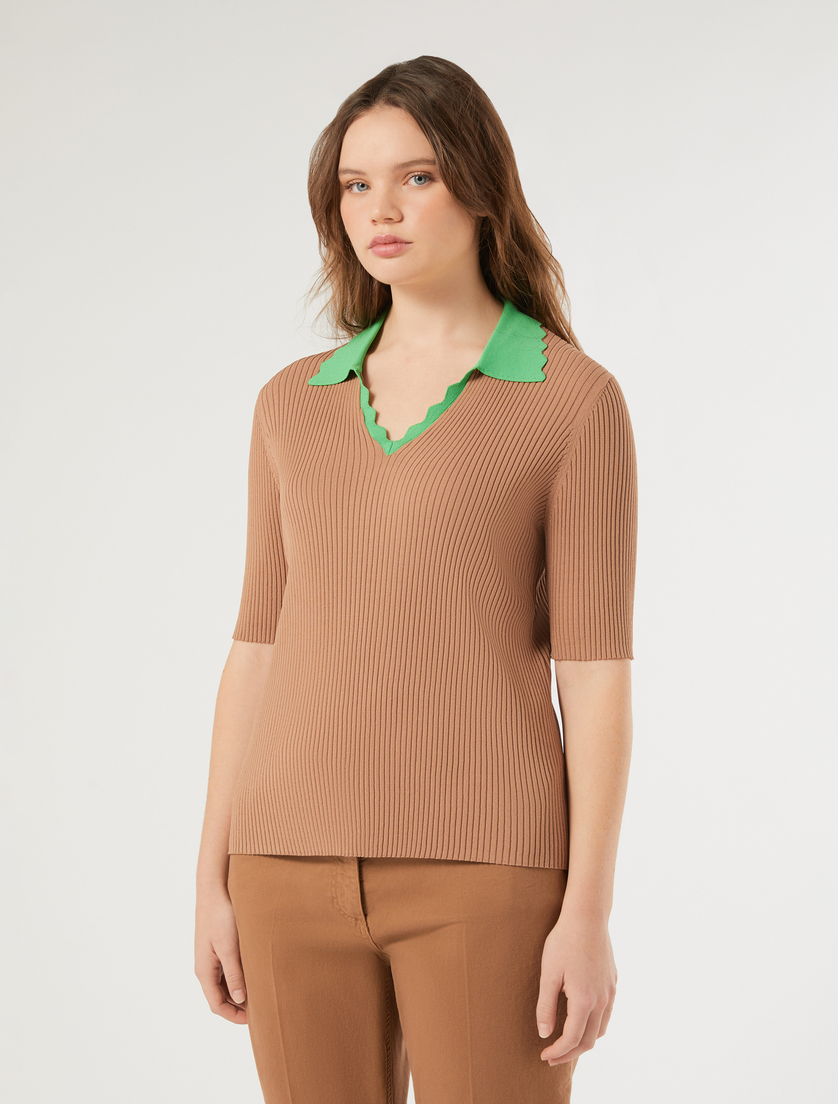Stretch viscose sweater - CARAMEL - Marina Rinaldi - 3