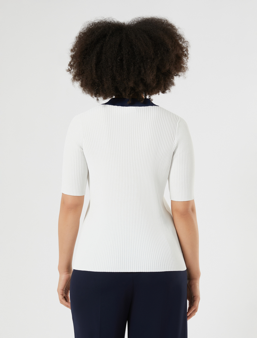 Stretch viscose sweater - WHITE - Marina Rinaldi - 4