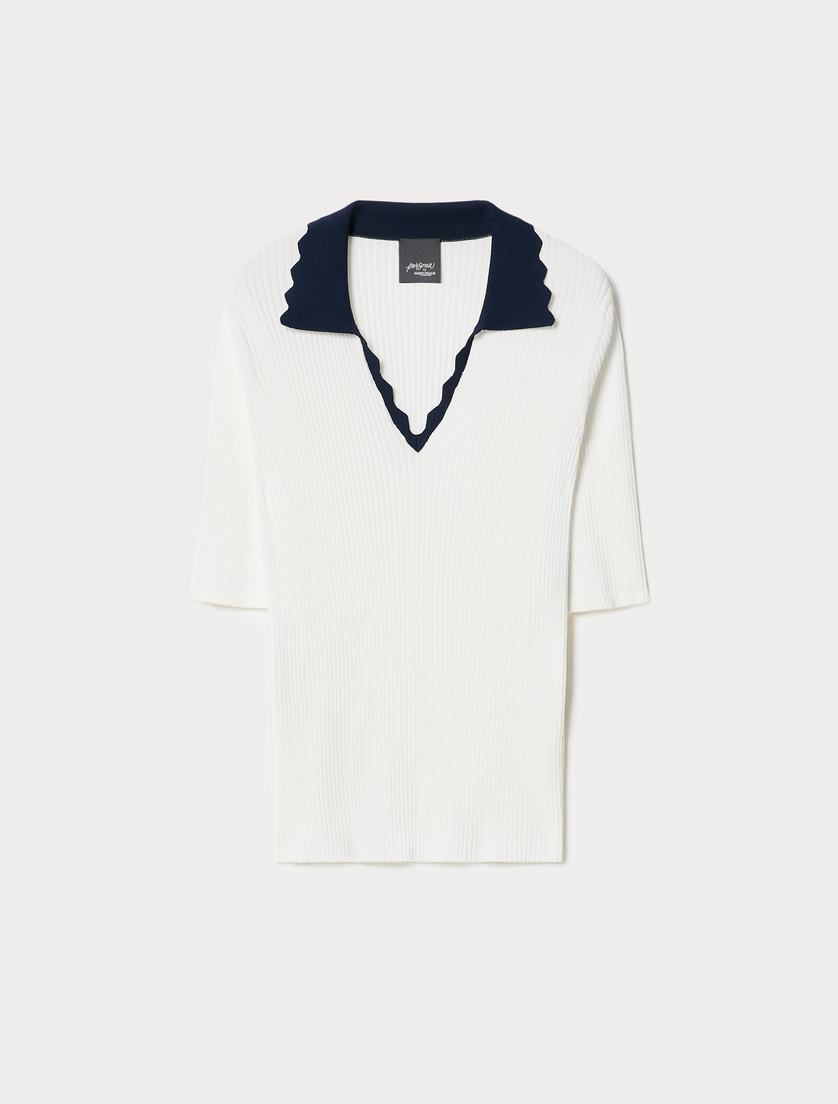 Stretch viscose sweater - WHITE - Marina Rinaldi