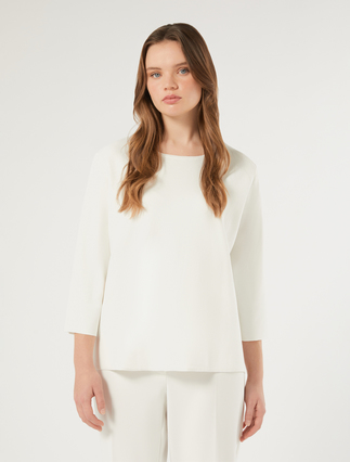 Stretch viscose sweater - WHITE