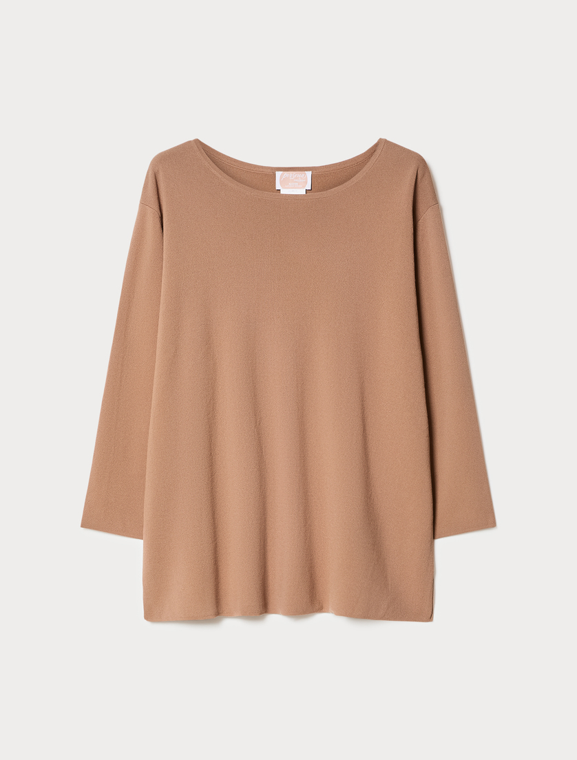 Stretch viscose sweater - CARAMEL - Marina Rinaldi