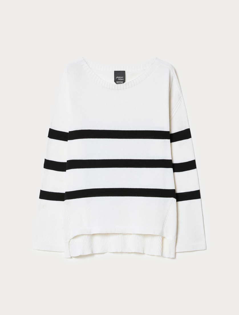 Pull en crêpe de coton - BLANC - Marina Rinaldi