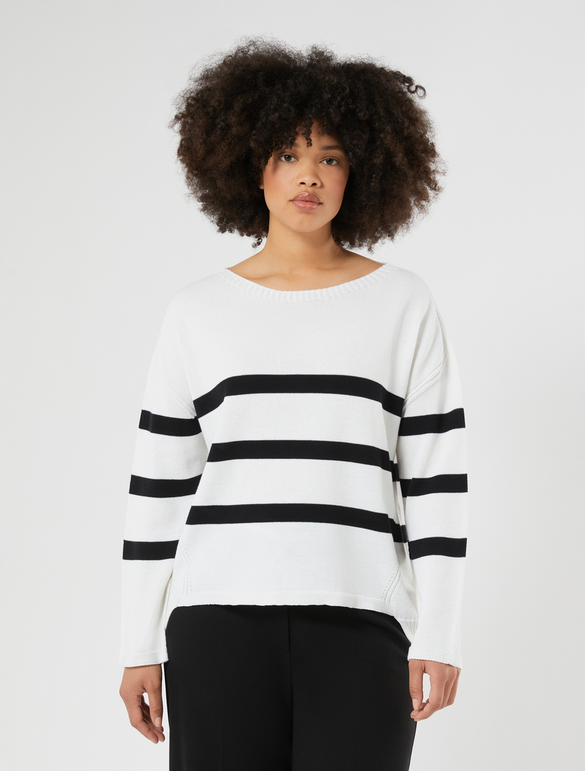 Pull en crêpe de coton - BLANC - Marina Rinaldi - 3