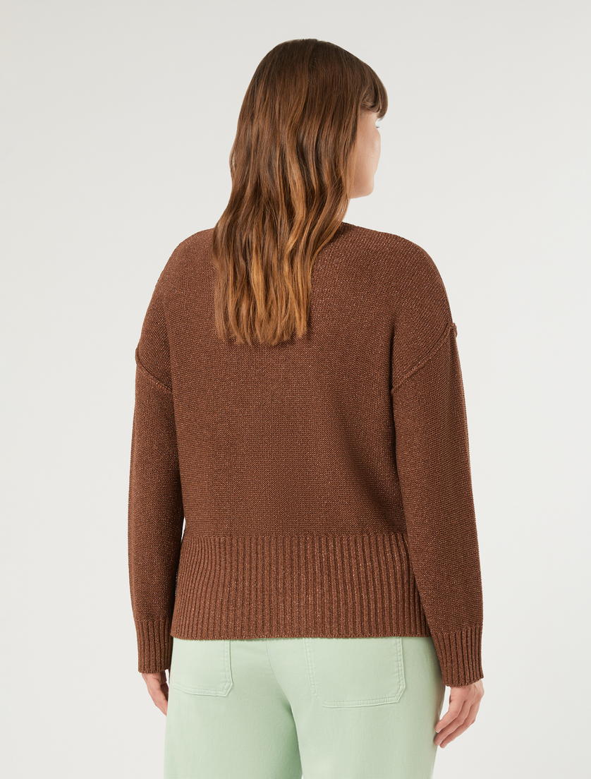 Maglia in viscosa lurex - CARAMELLO - Marina Rinaldi - 4
