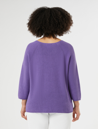 Cotton sweater - PURPLE - Marina Rinaldi - 4