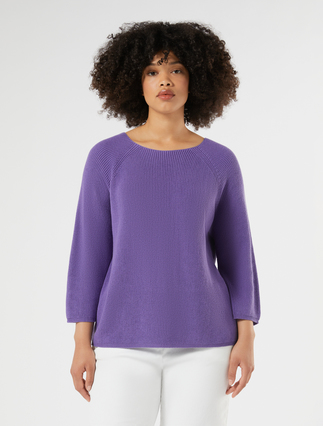 Cotton sweater - PURPLE - Marina Rinaldi - 3