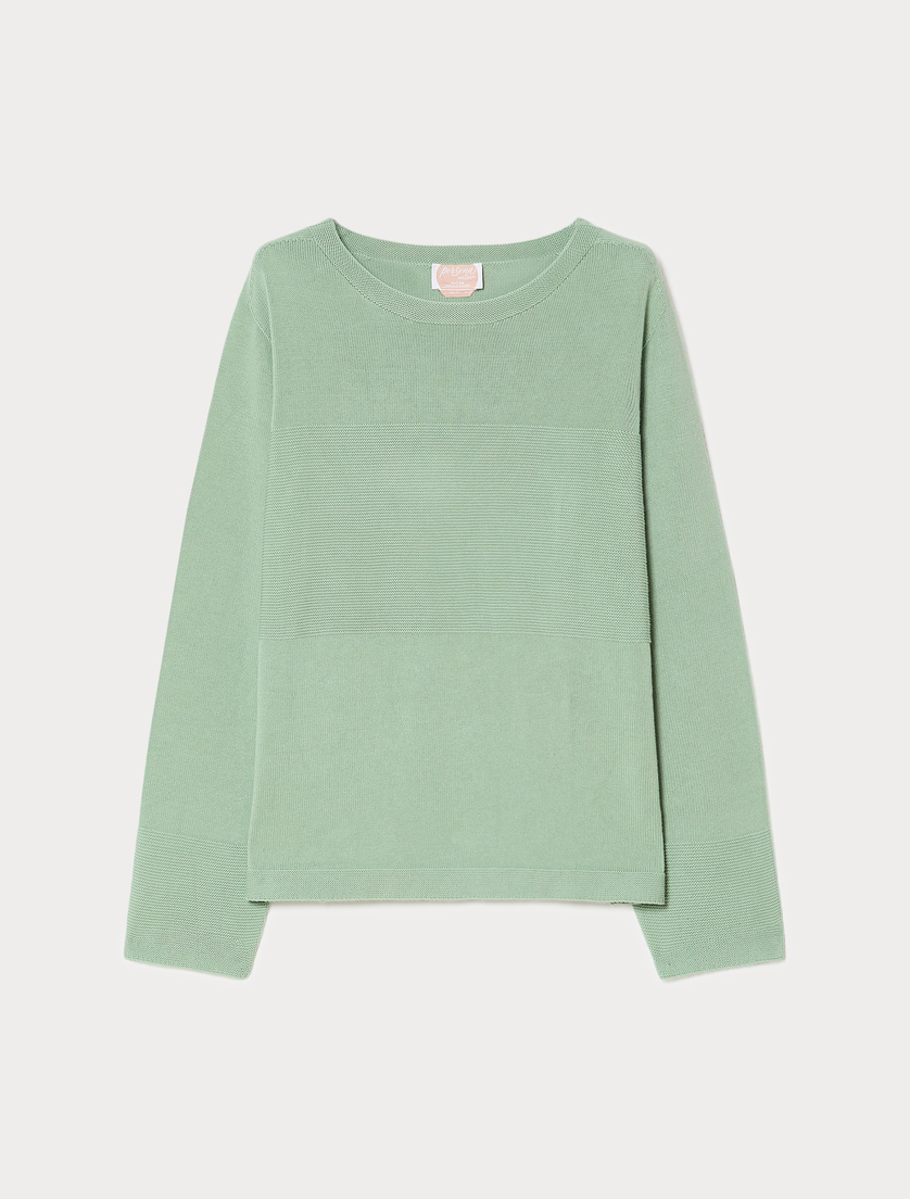 Maglia in puro cotone - VERDE SALVIA - Marina Rinaldi