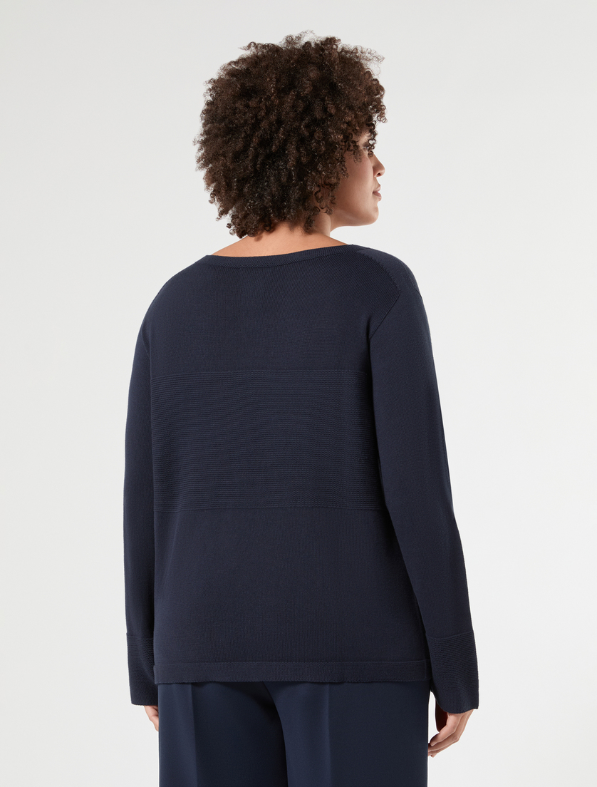 Maglia in puro cotone - BLU NOTTE - Marina Rinaldi - 4