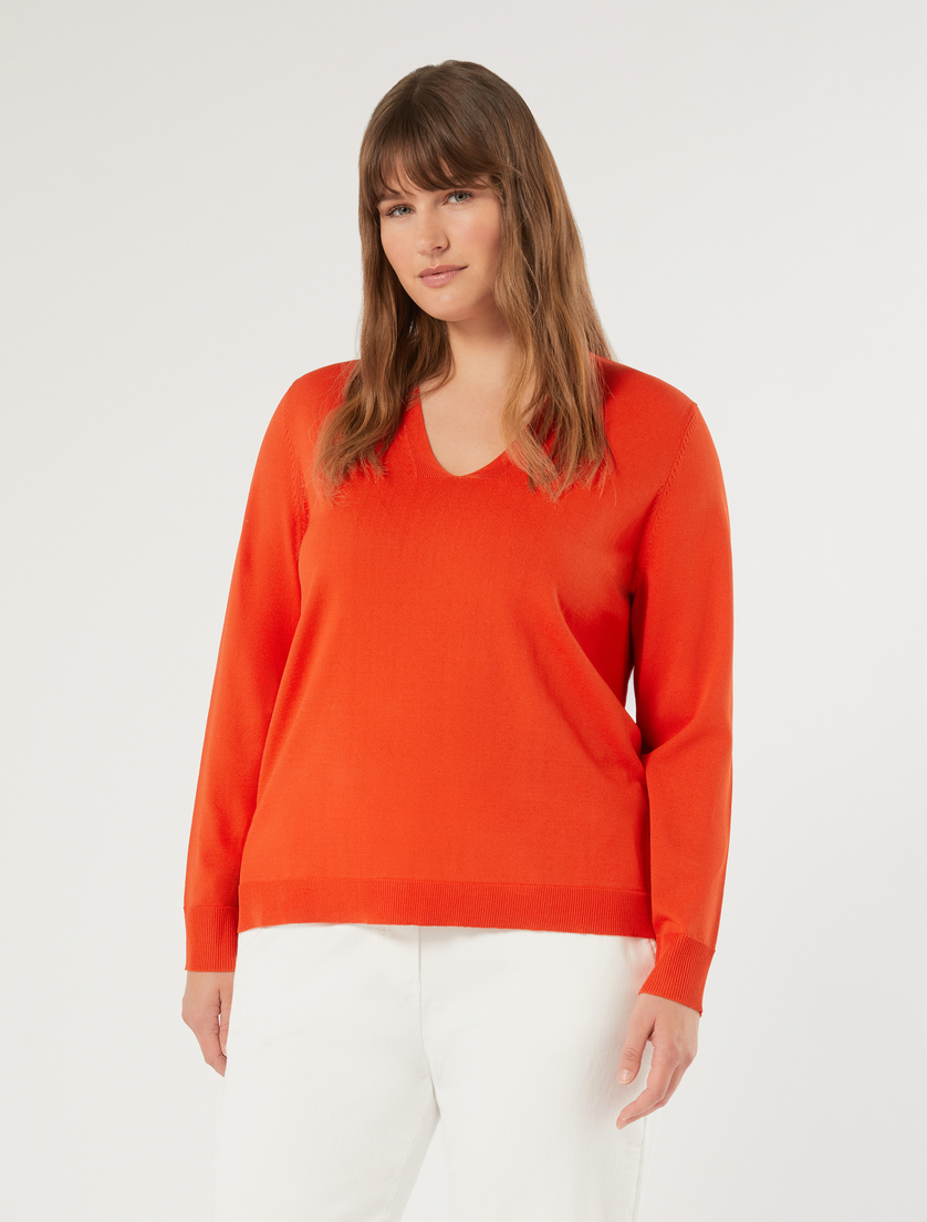 Stretch viscose sweater - RED - Marina Rinaldi - 3