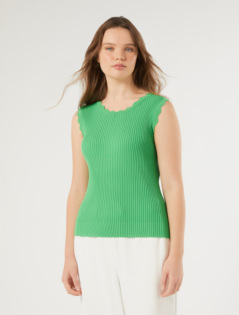 Viscose yarn cardigan and top co-ord set - GREEN - Marina Rinaldi - 5