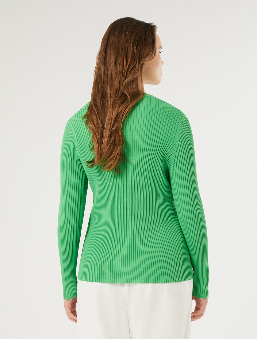 Viscose yarn cardigan and top co-ord set - GREEN - Marina Rinaldi - 4