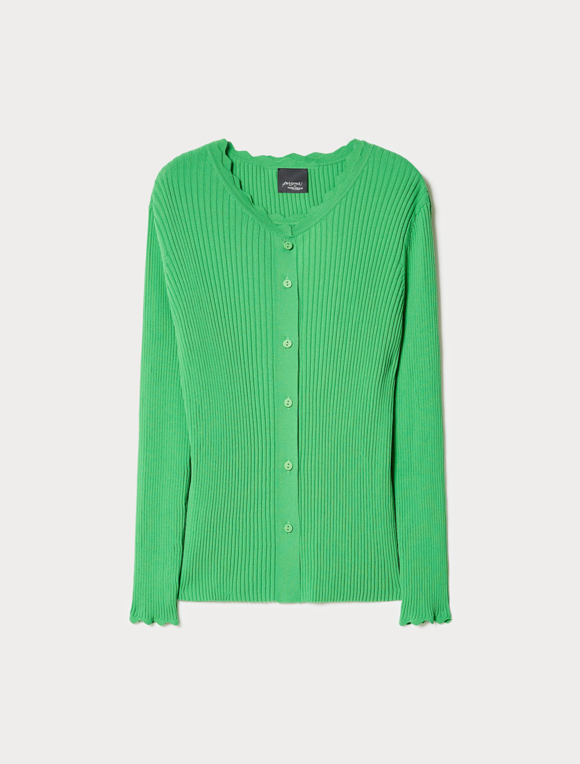 Viscose yarn cardigan and top co-ord set - GREEN - Marina Rinaldi