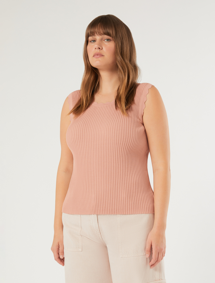 Viscose yarn cardigan and top co-ord set - PINK - Marina Rinaldi - 4