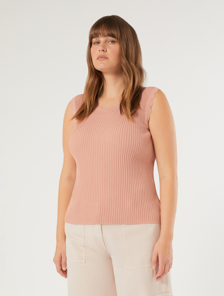 Viscose yarn cardigan and top co-ord set - PINK - Marina Rinaldi - 5