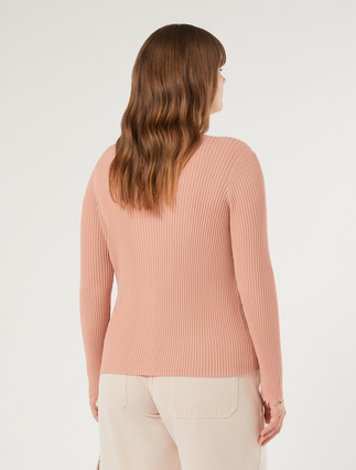 Viscose yarn cardigan and top co-ord set - PINK - Marina Rinaldi - 4