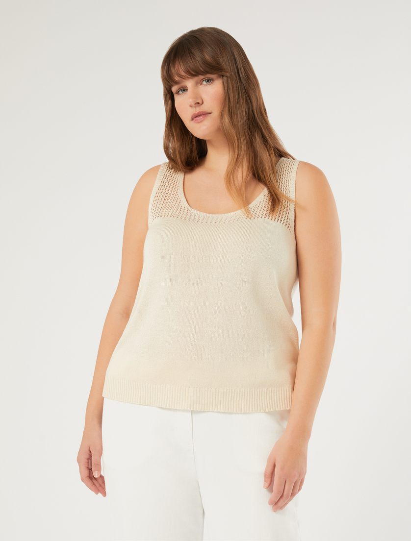 Débardeur et cardigan en cordonnet - VANILLE - Marina Rinaldi - 5