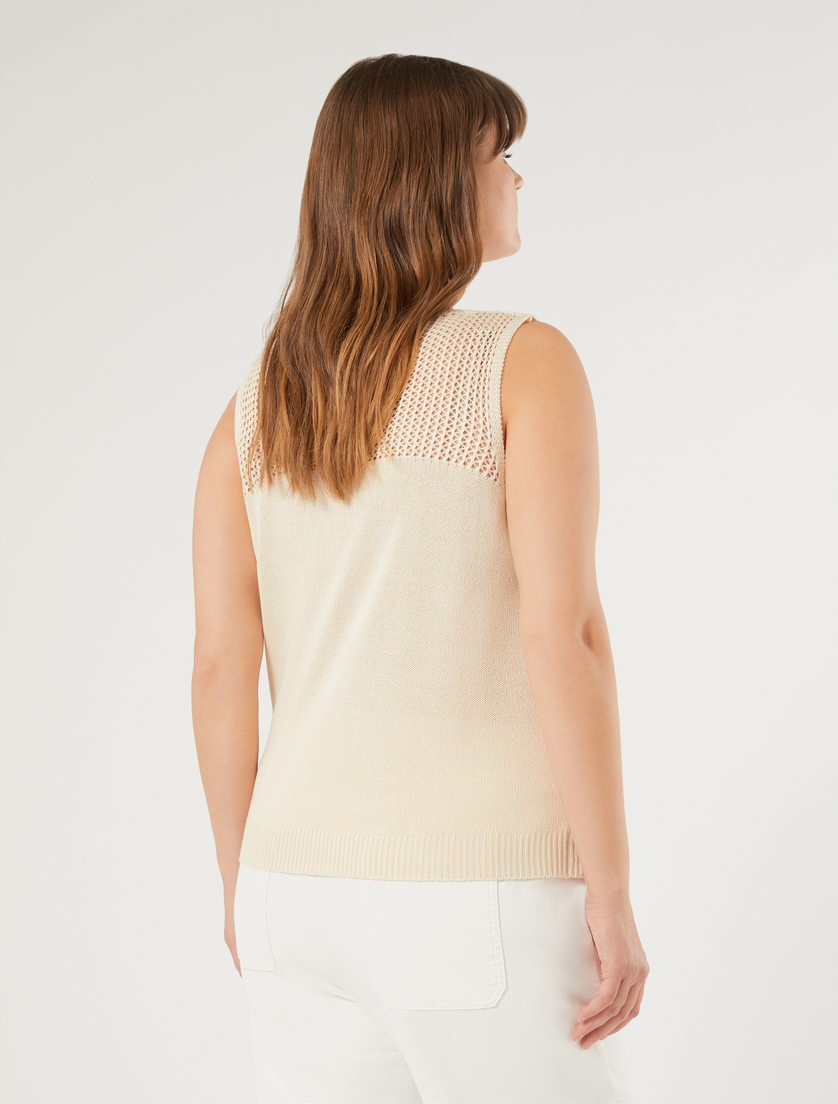 Débardeur et cardigan en cordonnet - VANILLE - Marina Rinaldi - 6