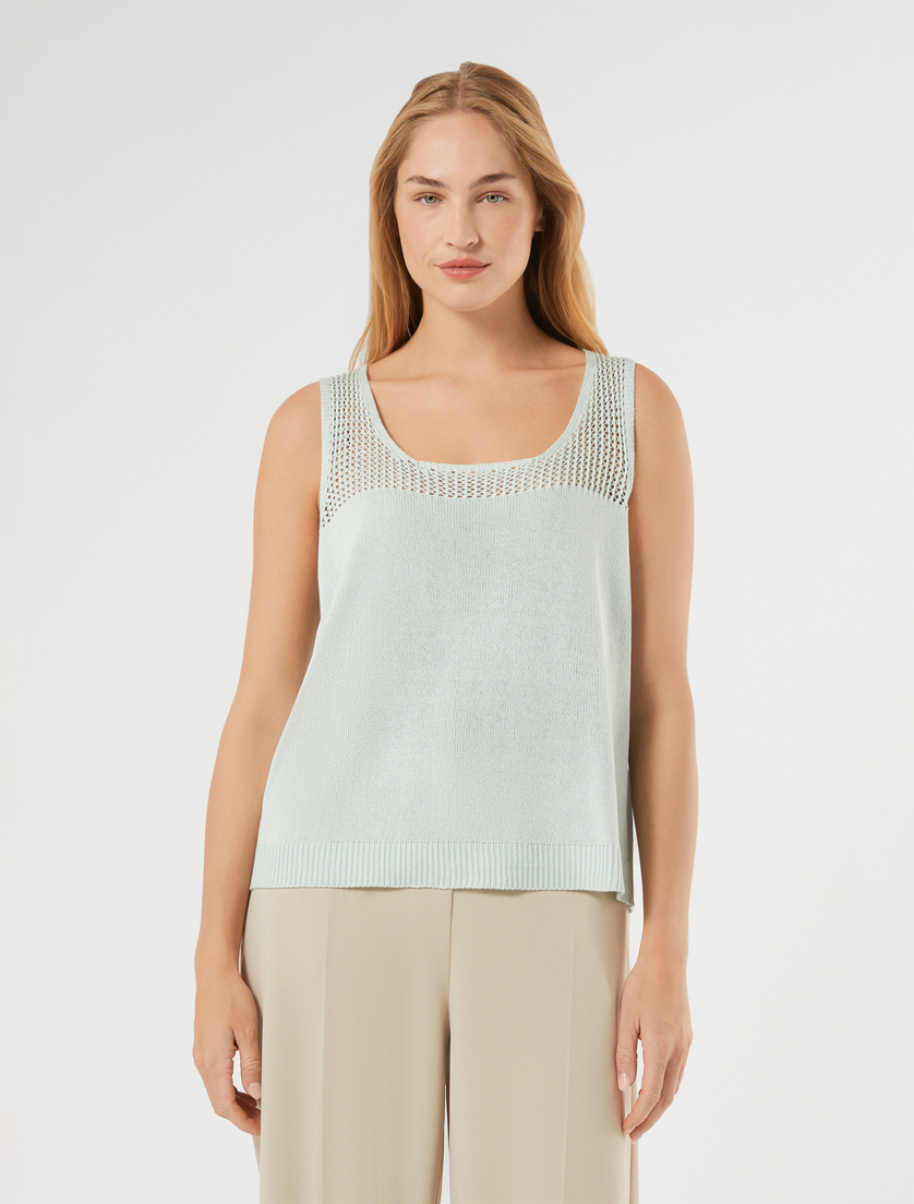 Débardeur et cardigan en cordonnet - VERT PASTEL - Marina Rinaldi - 5
