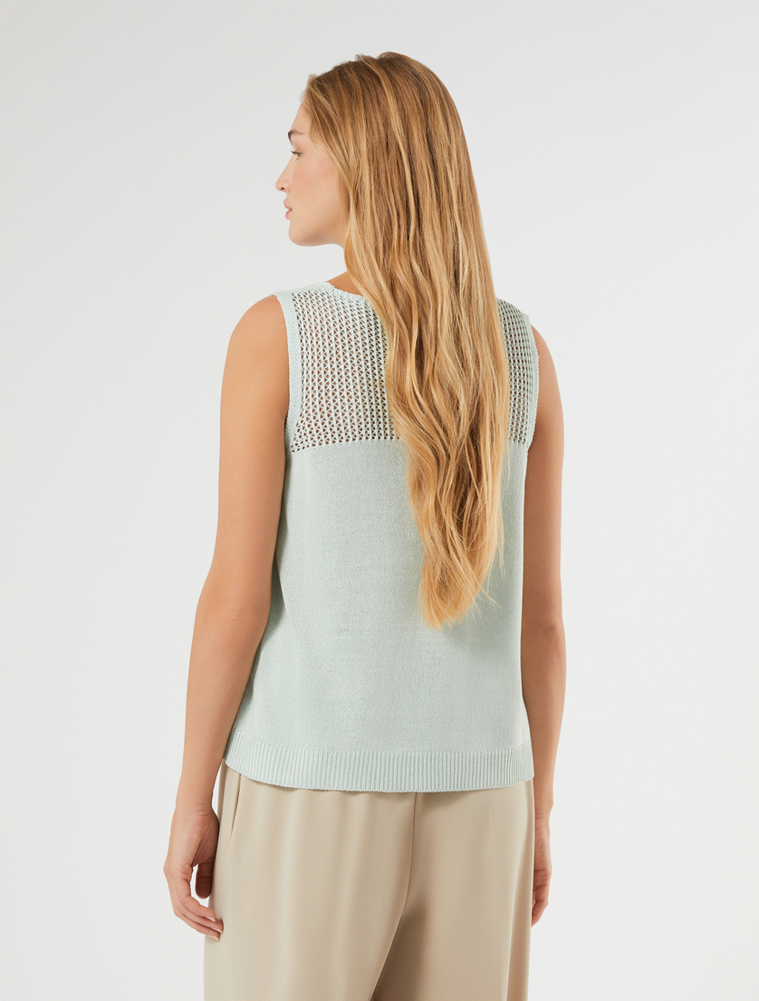 Débardeur et cardigan en cordonnet - VERT PASTEL - Marina Rinaldi - 6