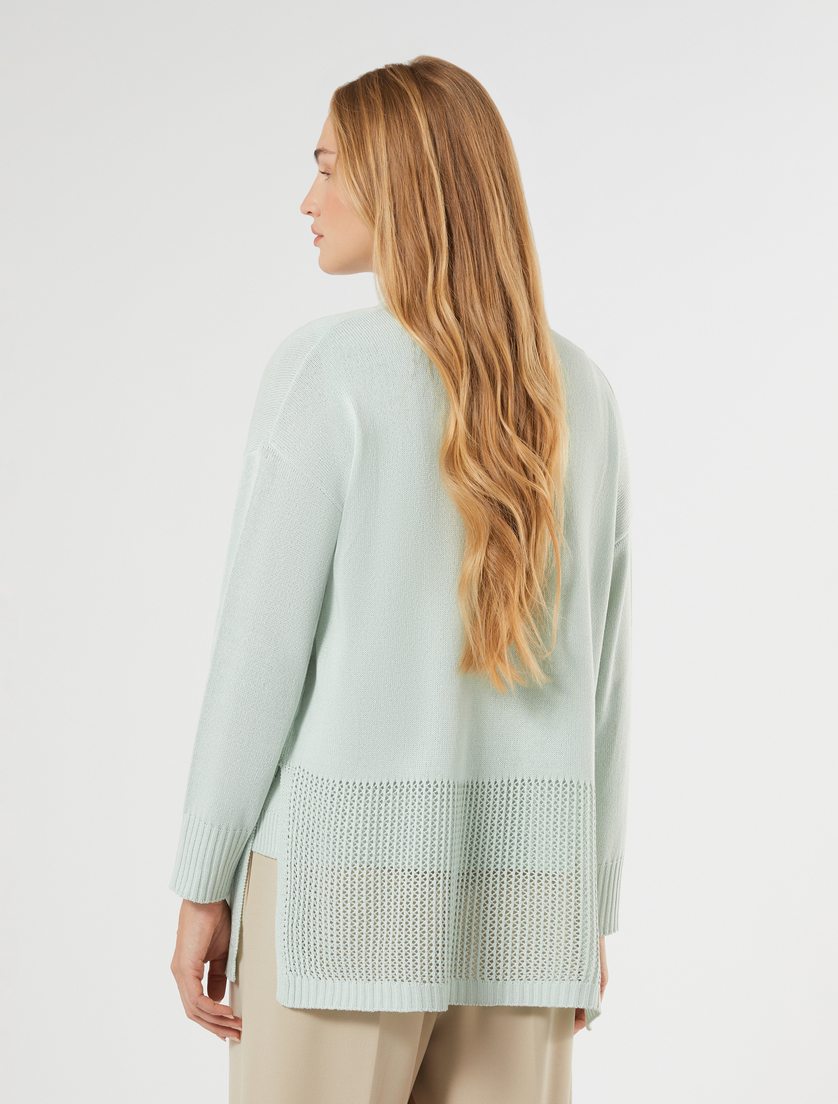 Débardeur et cardigan en cordonnet - VERT PASTEL - Marina Rinaldi - 4