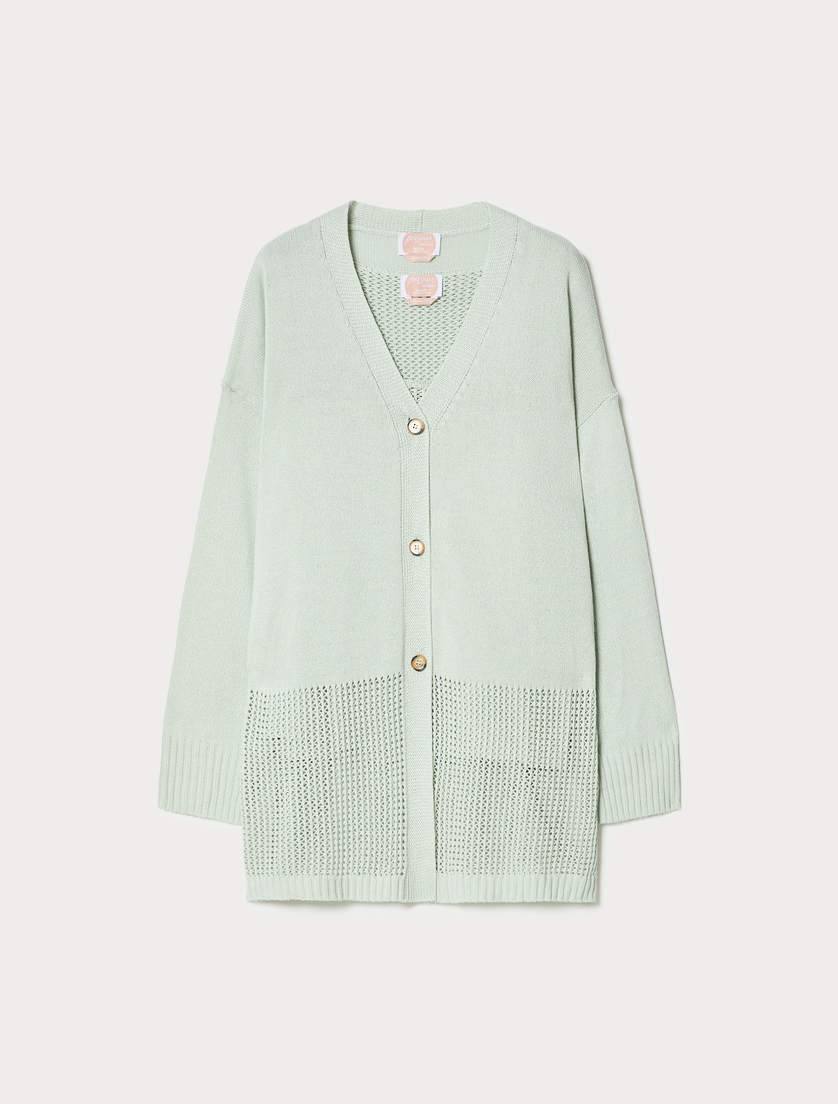 Débardeur et cardigan en cordonnet - VERT PASTEL - Marina Rinaldi