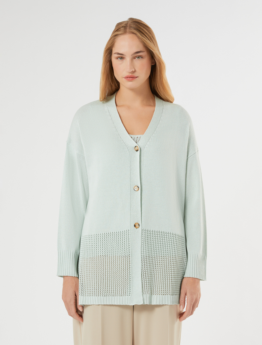 Débardeur et cardigan en cordonnet - VERT PASTEL - Marina Rinaldi - 3