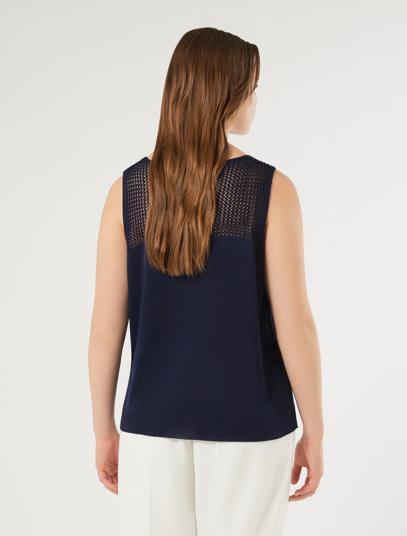 Débardeur et cardigan en cordonnet - BLEU NUIT - Marina Rinaldi - 6
