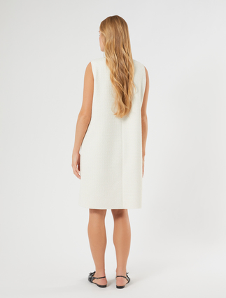 Bonded jersey dress - WHITE - Marina Rinaldi - 4