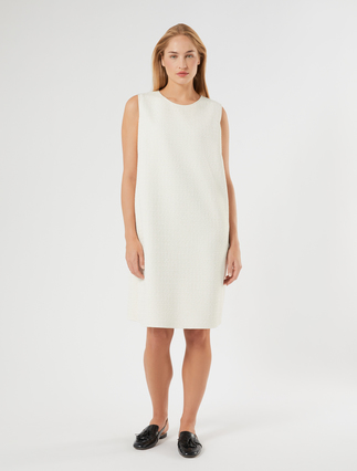 Bonded jersey dress - WHITE