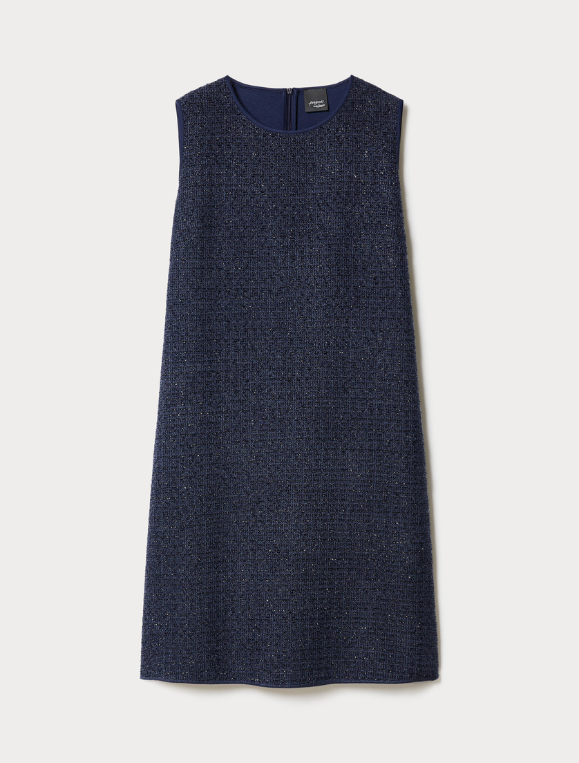 Bonded jersey dress - MIDNIGHTBLUE - Marina Rinaldi