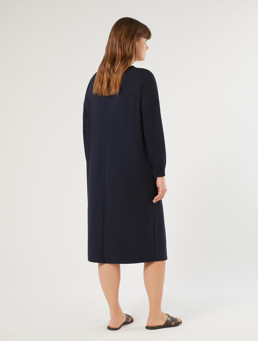 Stretch jersey and knit fabric dress - MIDNIGHTBLUE - Marina Rinaldi - 4