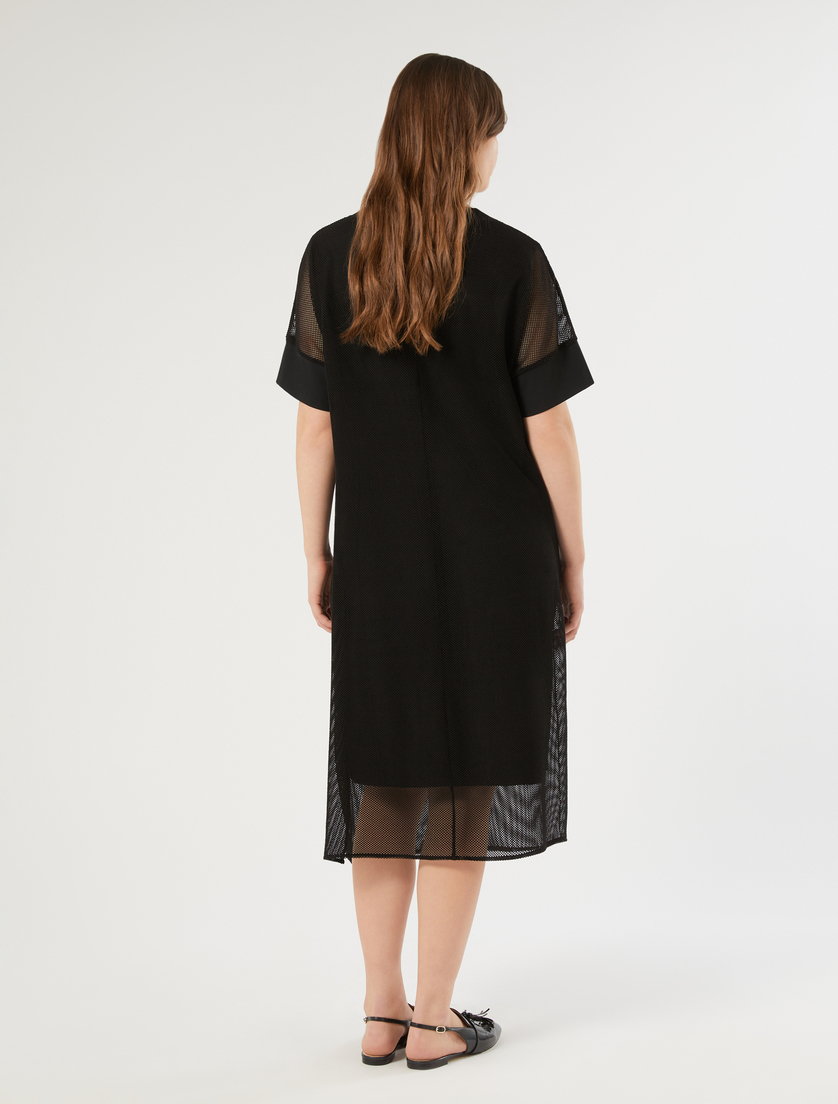 Kleid aus Jersey mit Netzstruktur - SCHWARZ - Marina Rinaldi - 4