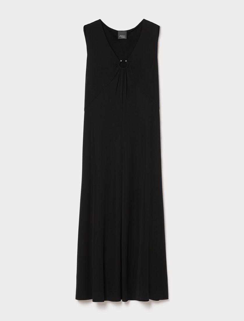 Interlock jersey dress - BLACK - Marina Rinaldi