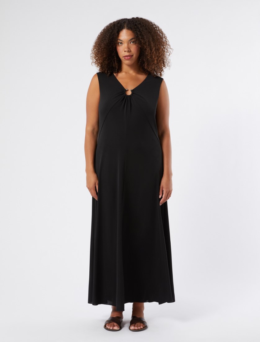 Interlock jersey dress - BLACK - Marina Rinaldi - 3