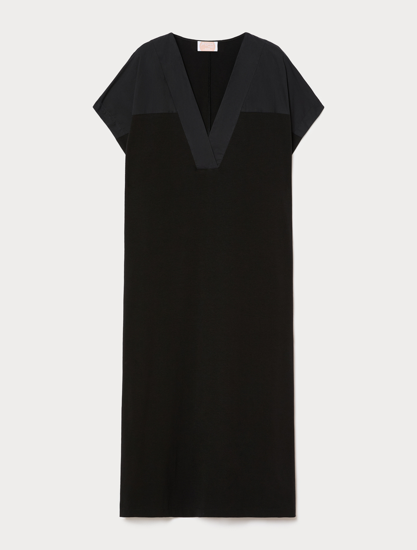 Kleid aus Jersey und Popeline - SCHWARZ - Marina Rinaldi